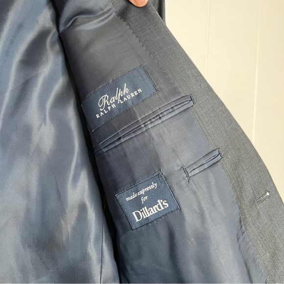 Ralph Lauren 2-Piece Dark Gray/Blue 100% Wool 2 Button 40R 36x32 Flaws - Picture 4 of 12